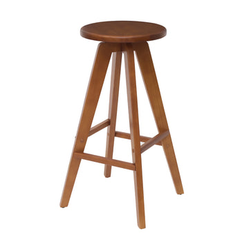 Ceren MidCentury Industrial Round Solid Wood Backless Counter Stool